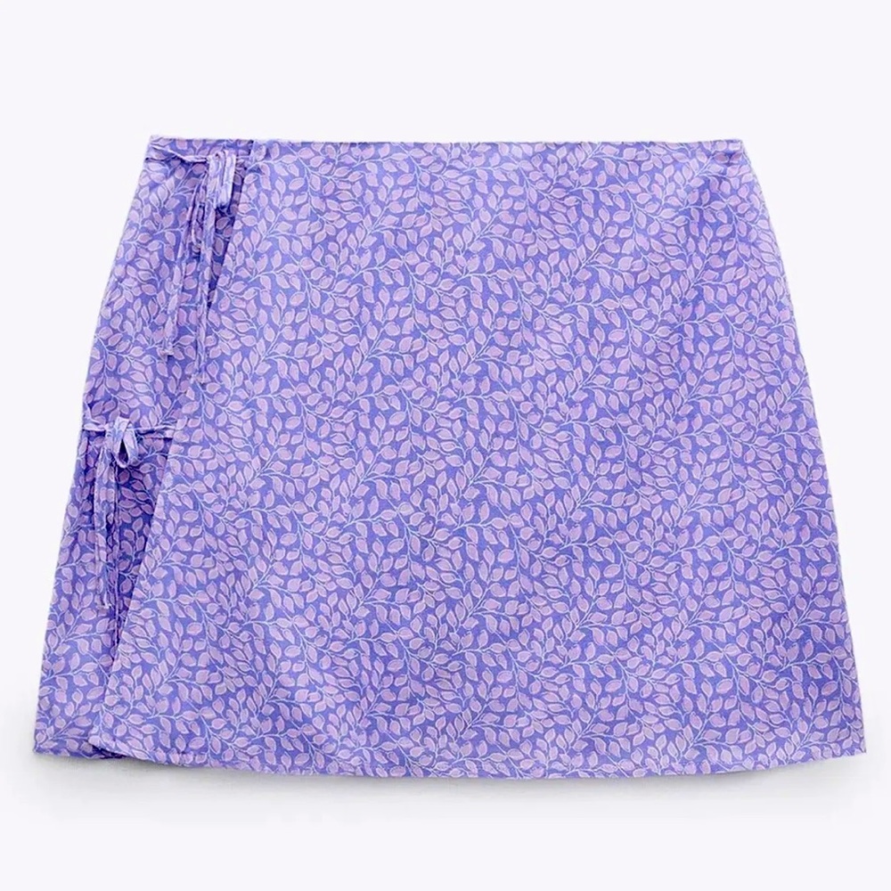 Zara Purple Printed Skort